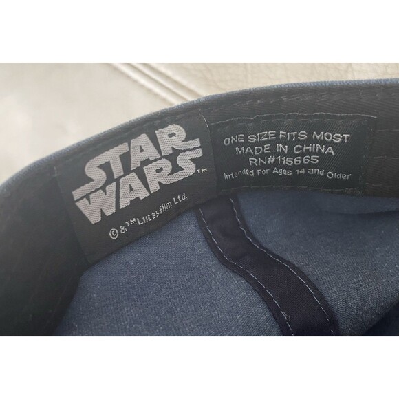 Star Wars Movie Baby Yoda Grogu Logo Disney Brand Strapback Hat Baseball Cap - Picture 9 of 9